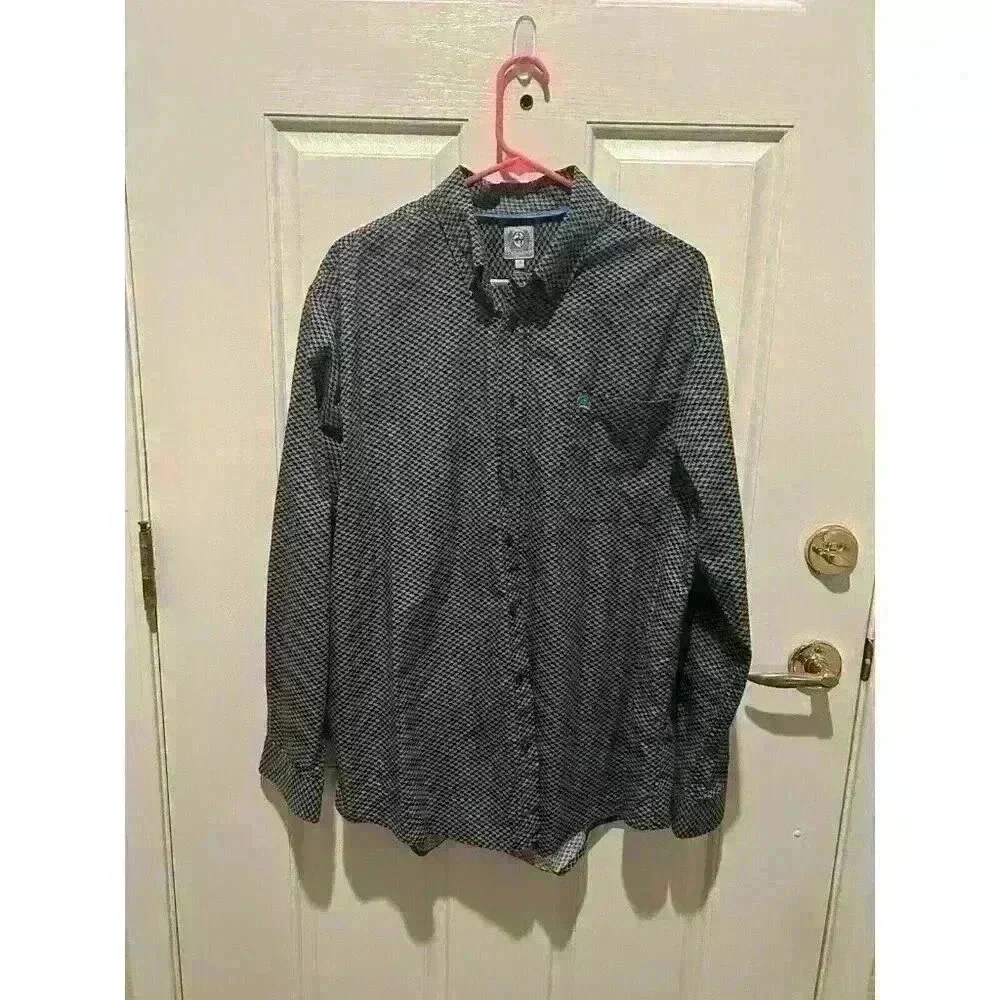 Cinch Blue Print Button Down Shirt Mens Sz M Western Cowboy Rodeo - Picture 1 of 6